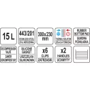 YATO GASTRO Cadă de livrare alimente cu perete dublu 15 litri inox