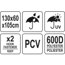 YATO GASTRO Prelata pentru gratar cu gaz 1300 x 600 x 1050 mm