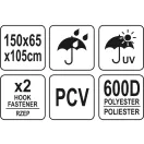 YATO GASTRO Prelata pentru gratar cu gaz 1500 x 650 x 1050 mm