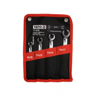 YATO Set chei pentru țevi frână 4 piese 8-17 mm CrV 6140