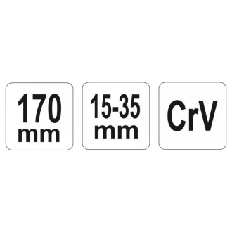 YATO Cheie reglabila 15-35 mm / 170 mm CrV