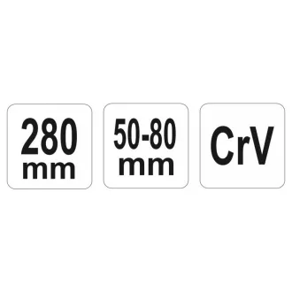 YATO Cheie reglabila 50-80 mm / 280 mm CrV