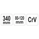 YATO Cheie reglabila 80-120 mm / 340 mm CrV