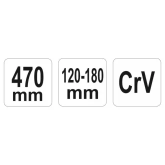 YATO Cheie reglabila 120-180 mm / 470 mm CrV