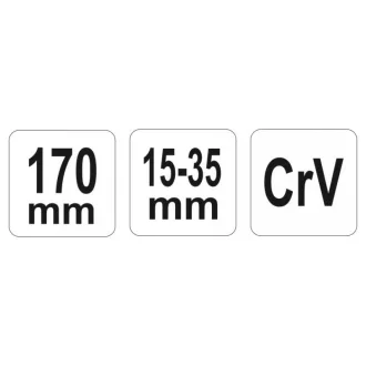 YATO Cheie ajustabila 15-35 mm / 170 mm CrV