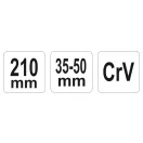 YATO Cheie ajustabila 35-50 mm / 210 mm CrV