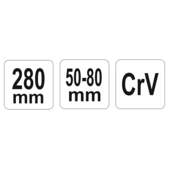 YATO Cheie ajustabila 50-80 mm / 280 mm CrV
