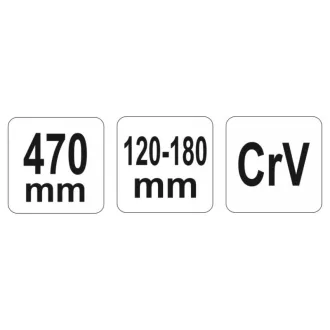 YATO Cheie ajustabilă 120-180 mm / 470 mm CrV