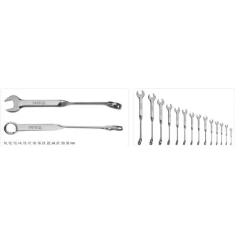 YATO Set chei inelare-combinate cotite, 14 piese, 10-32 mm