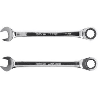 YATO Cheie combinată cu clichet, 14 mm / 190 mm, 72T, CrV