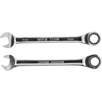 YATO Cheie combinată cu clichet 15 mm / 200 mm 72T CrV