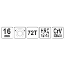 YATO Cheie combinată cu clichet 16 mm / 195 mm CrV