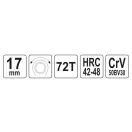 YATO Cheie cu clichet 17 mm / 225 mm CrV
