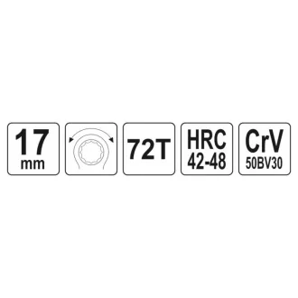 YATO Cheie cu clichet 17 mm / 225 mm CrV