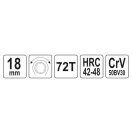 YATO Cheie cu clichet 18 mm / 225 mm CrV