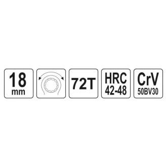 YATO Cheie cu clichet 18 mm / 225 mm CrV