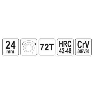 YATO Cheie tubulară cu clichet 24 mm / 265 mm CrV