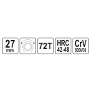 YATO Cheie cu clichet stea 27 mm / 280 mm CrV