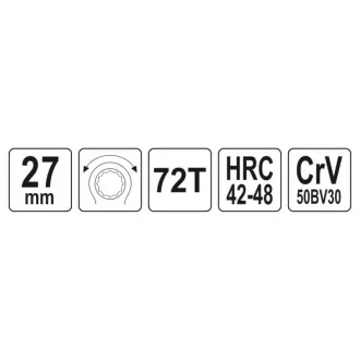 YATO Cheie cu clichet stea 27 mm / 280 mm CrV