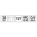 Cheie combinată cu clichet YATO 30 mm / 290 mm CrV