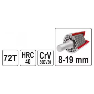 YATO Cheie combinata cu clichet universal 8-19 mm CrV