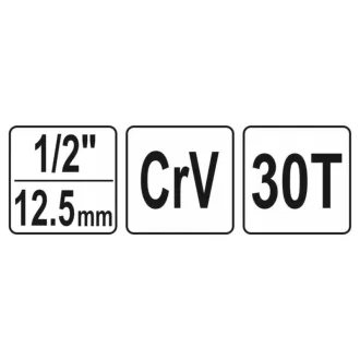   Arborele de antrenare cu clichet YATO pentru cheie treptă pentru radiator 1/2" 30T CrV