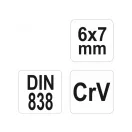 YATO Cheie în formă de stea, îndoită 6 x 7 mm CrV