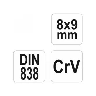 YATO Cheie hexagonală cu cap înclinat 8 x 9 mm CrV