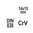 YATO Cheie stea îndoită 14 x 15 mm CrV