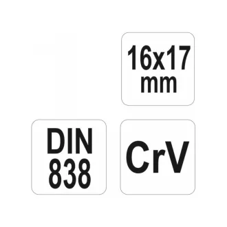 YATO Cheie combinată îndoită 16 x 17 mm CrV