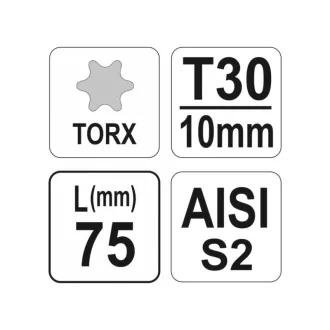YATO Vârf de șurubelniță T30 x 75 S2