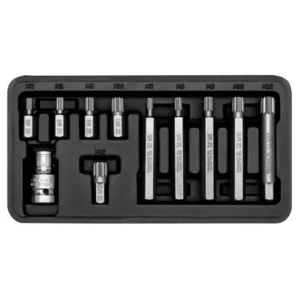   YATO Set de biți 11 piese SPLINE M5-M12 L=30 mm,L=75 mm 1/2"