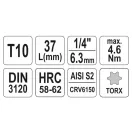 YATO Bit cheie tubulare Torx 1/4" T10 CrV
