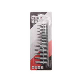 Set de prize YATO Bit 12 piese Torx 1/4", 3/8" CrV