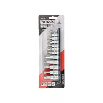 Set de prize YATO Bit 12 piese Torx 1/4", 3/8" CrV