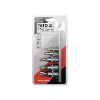   Set de prize YATO Bit 5 piese Spline 1/4", 3/8" CrV