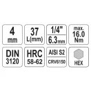 YATO Bit cheie Allen 1/4" 4 mm CrV