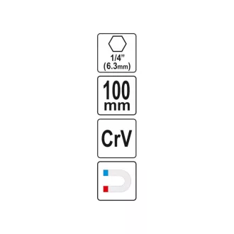 YATO Suport cu balamale 100 mm 1/4" magnetic CrV