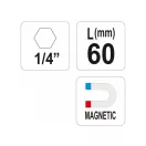 YATO Suport bit 60 mm 1/4" magnetic