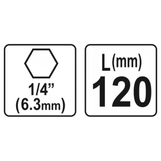 YATO Suport biți 120 mm 1/4"