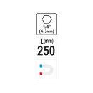 YATO Suport bit 250 mm 1/4" magnetic