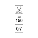 Suport biți YATO 150 mm 1/4" cu eliberare rapidă