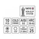 Vârf YATO PZ1 x 25 mm (10 buc)