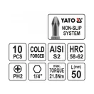 Vârf de vârf YATO PH2 x 50 mm (10 buc)