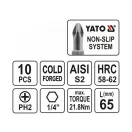 Vârf YATO PH2 x PH2 x 65 mm (10 buc)