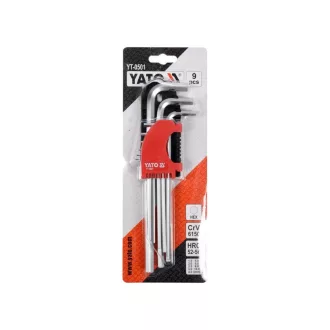 Set chei hexagonale lungi YATO 9 piese 1,5-10 mm CrV