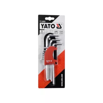 Set chei hexagonale YATO 9 piese 2.0-10 mm CrV