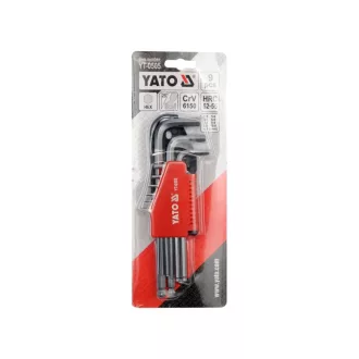 YATO Set chei hexagonale cu cap sferic 9 piese 1,5-10 mm CrV
