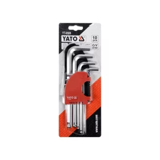 Set chei hexagonale YATO 10 piese 2,0-12 mm CrV
