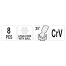 YATO Set chei Torx 8 piese T9-T40 CrV